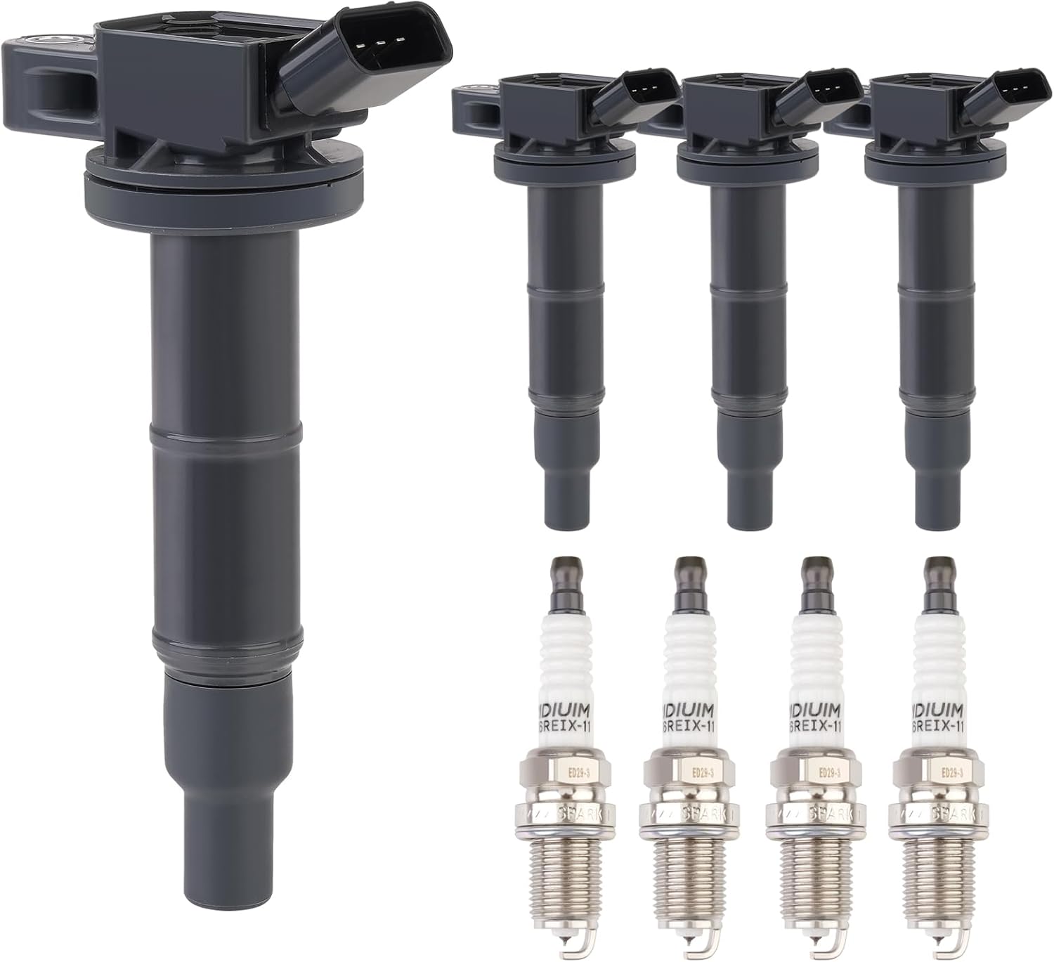 4PCS Ignition Coil Pack UF333 and Iridium Spark Plugs 7092 Compatible with Toyota Camry 2002-2008 Corolla Highlander Matrix RAV4 Lexus HS250h & Pontiac Scion xB tC 2.4L