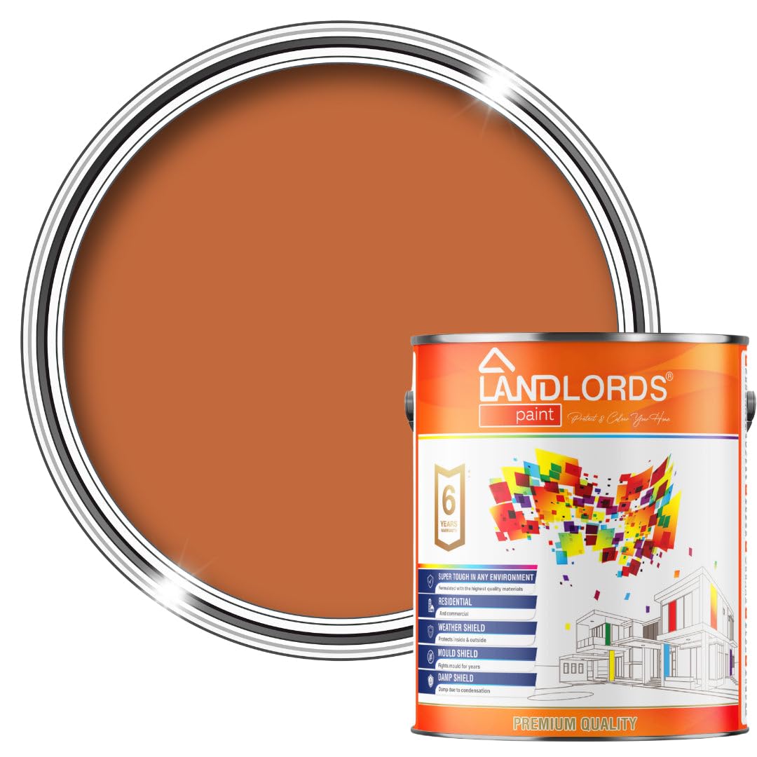 Landlords Paint Terracotta Landlords Barn Paint 2.5L | Outdoor Wood Paint For Furniture & Garden Fence | Quick-Drying Garden Paints With Protection