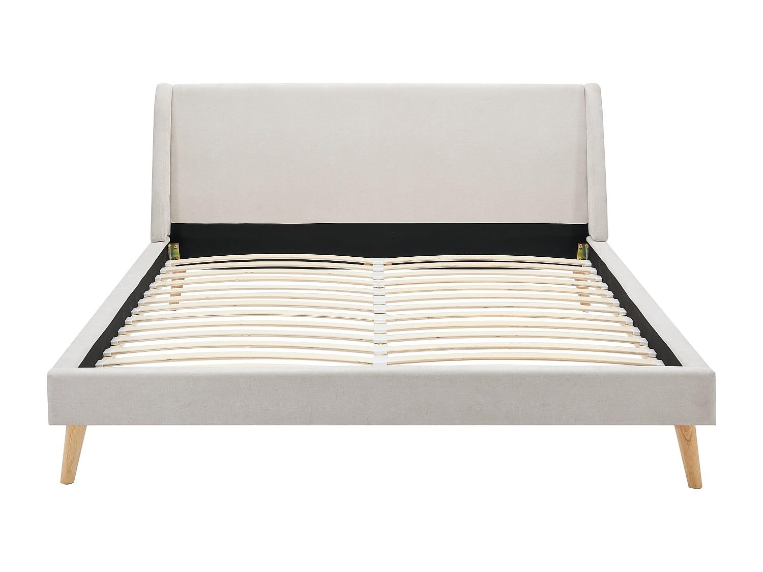 Vente-unique - Lit 180 x 200 cm - Tissu - Beige - BENEDICTE