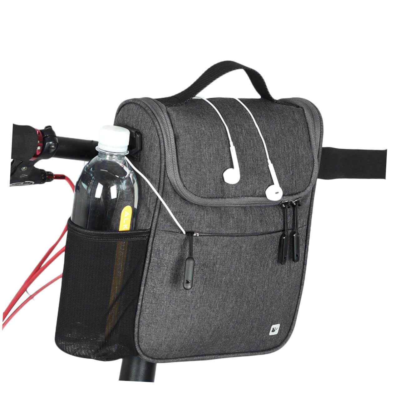 UPKOCH Borsa Bici Manubrio 5l in Poliestere, Borsa Frontale Ciclismo | Design Staccabile Multifunzione, Chiusure a Pressione Incluse, per Bici ed Elettrica, Montaggio Rapido Stile Casuale