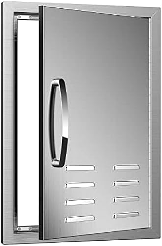 Miniatura 7 de Puertas de cocina para exteriores, puerta de acceso doble para barbacoa, placa gruesa a prueba de óxido, puerta de acceso de acero inoxidable 304