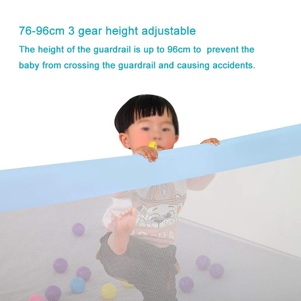 Lifting Kids Guardrail Holz extra hoch Baby Bettschienen für Kleinkinder, volle Größe, blau mit starkem Kugellager