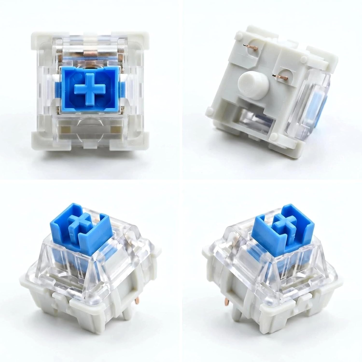 30Pcs Clicky 3-Pin Blue Mechanical Keyboard Switches, Tactile for DIY Toys