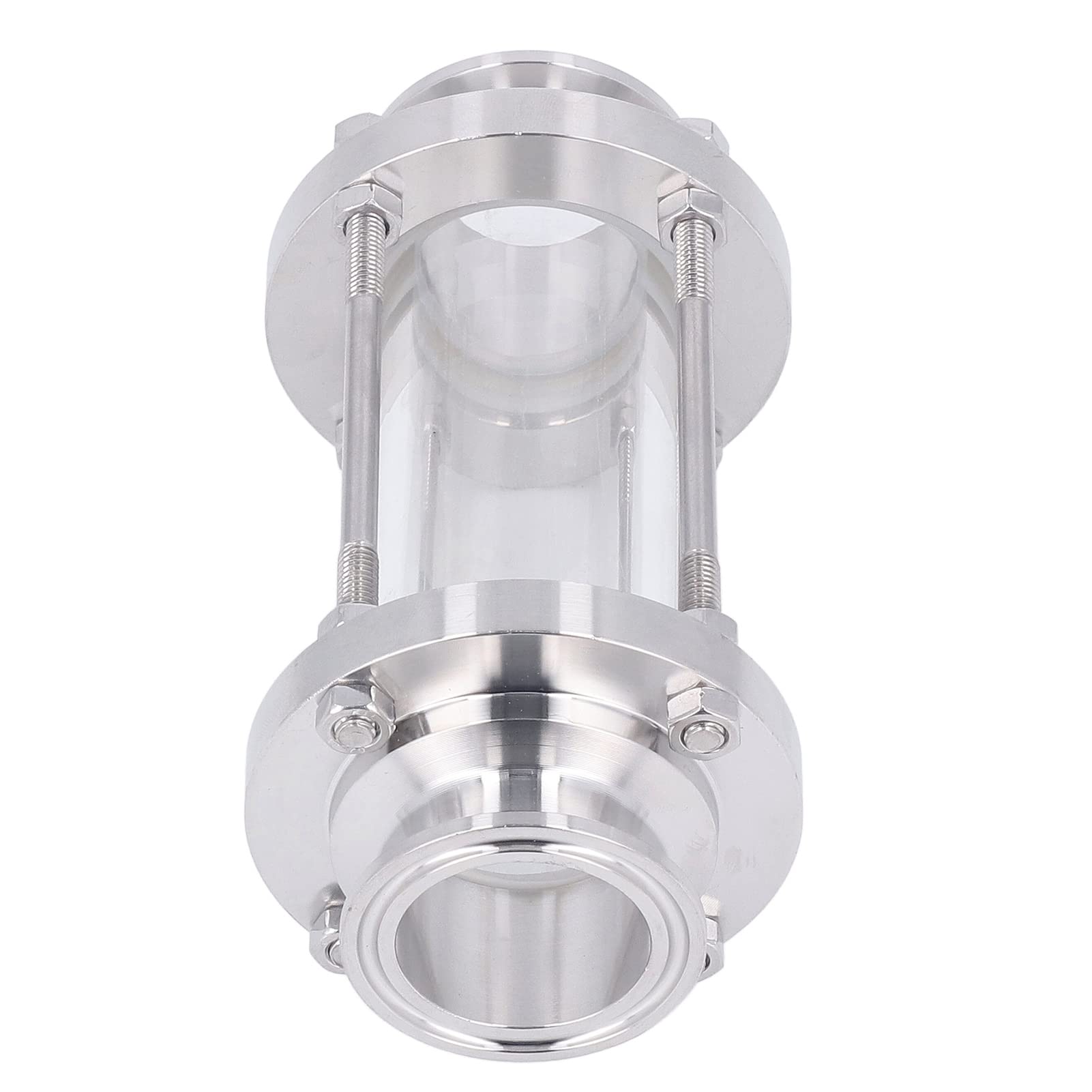 Mirilla de acero inoxidable 304 de grado alimentario sanitario recto con extremo de abrazadera para observación omnidireccional PN6 (tubo de flujo de 51 mm/2 pulgadas OD)
