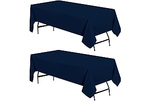 Utopia Kitchen Navy Blue Rectangle Tablecloth 2-Pack for Elegant Dining