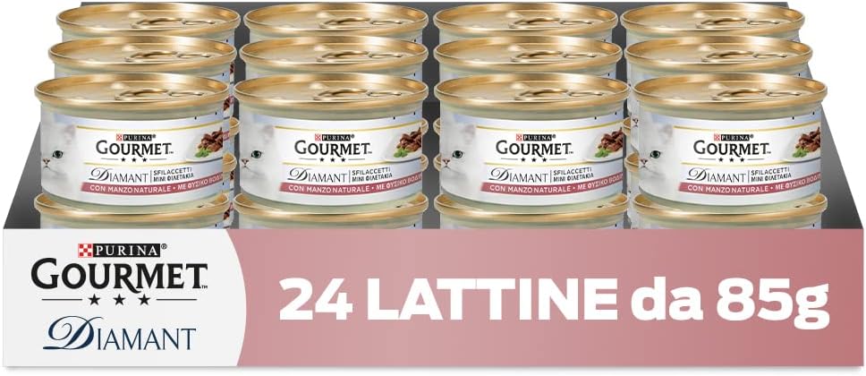 GOURMET Diamant Cibo Umido Per Gatti - Filettini Con Vitello, 24 Lattine Da 85 G - Foto 3