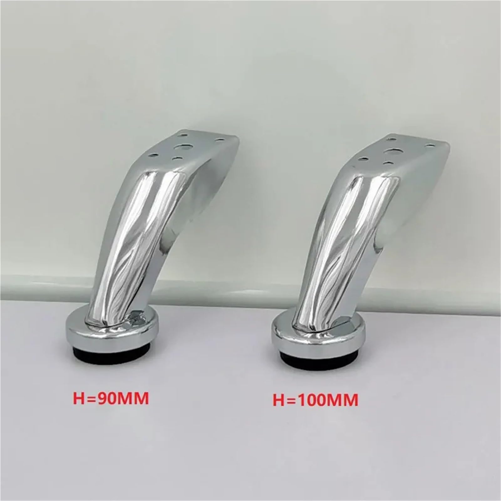 SNRTKA Furniture Risers 4 Pcs Metal Furniture Feet Heavy Duty Cabinet Sofa Chairs Wardrobe Feet Iron Chrome Bed Riser Modern Furniture Table Leg(90mm)