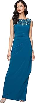 Amazon.com: Alex Evenings Women's Long Column Dress with Sweetheart Illusion Neckline : Clothing, Shoes & Jewelry Amazon.com: Alex Evenings Women's Long Column Dress with Sweetheart Illusion Neckline : Clothing, Shoes & Jewelry
