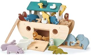 Tender Leaf Toys Noah’s Wooden Ark – Animal Shape Sorter – Christian Religion and Bible Story Based Educational Fun - Social, Creative, and Imaginative Play – Ages 3+