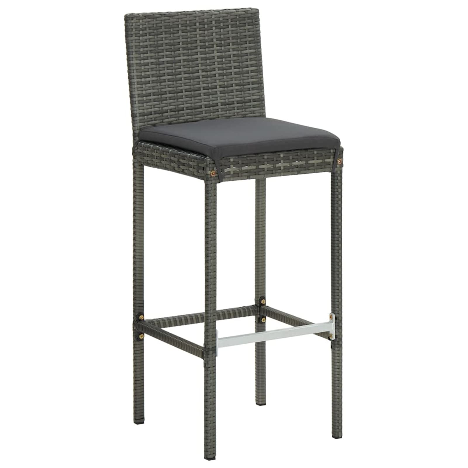 Ensemble de Bar Ensemble de Bar de Jardin Salon de Jardin Exterieur Salon Jardin Ensemble de Bar de Jardin 5 pcs et Coussins Résine tressée Gris k