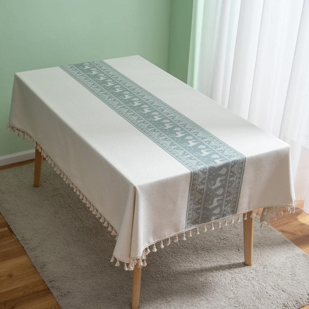 Nappe de couleur unie en lin brodée pour protéger votre table