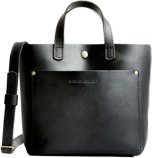 Portland Leather Goods Mini Snap Crossbody Tote Bag for Women – Handmade, Snap Closure, Durable & Unlined – Outside Pocket