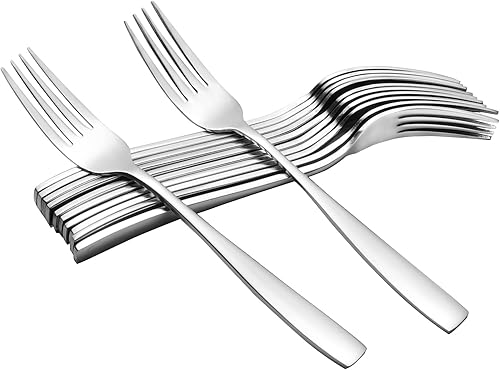 12 tenedores de mesa, tenedores de mesa de acero inoxidable