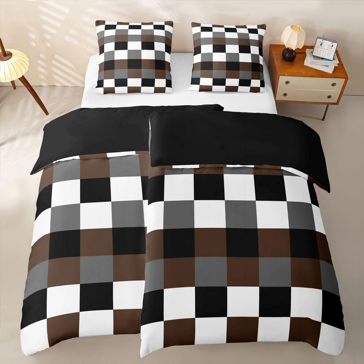 Homewish Geometrisch Schick Bettwäsche 135x200 Set 4teilig