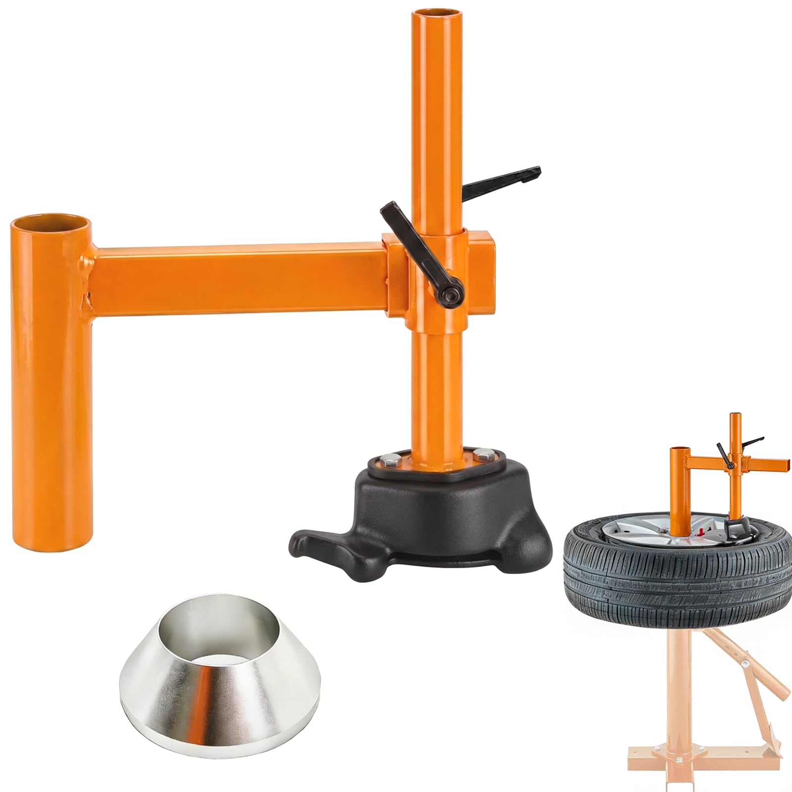 Photo 1 of SEKAM Manual Tire Changer Duck Head Kit, Mount Demount Tool with Adapter for 16-21 Inch Tires, Heavy Duty Steel Tire Machine Accessory for Car, Motorcycle, SUV, ATV, Orange