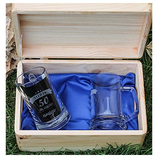 JARRAS DE Cerveza Personalizadas con Caja Madera