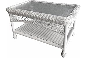 White Wicker Coffee Table: Cape Cod Comfort for Patio Oasis