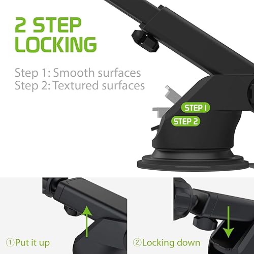 Miniatura 7 de Cellet Soporte telescópico para teléfono de automóvil, soporte ajustable para tablero de instrumentos y parabrisas para teléfonos inteligentes