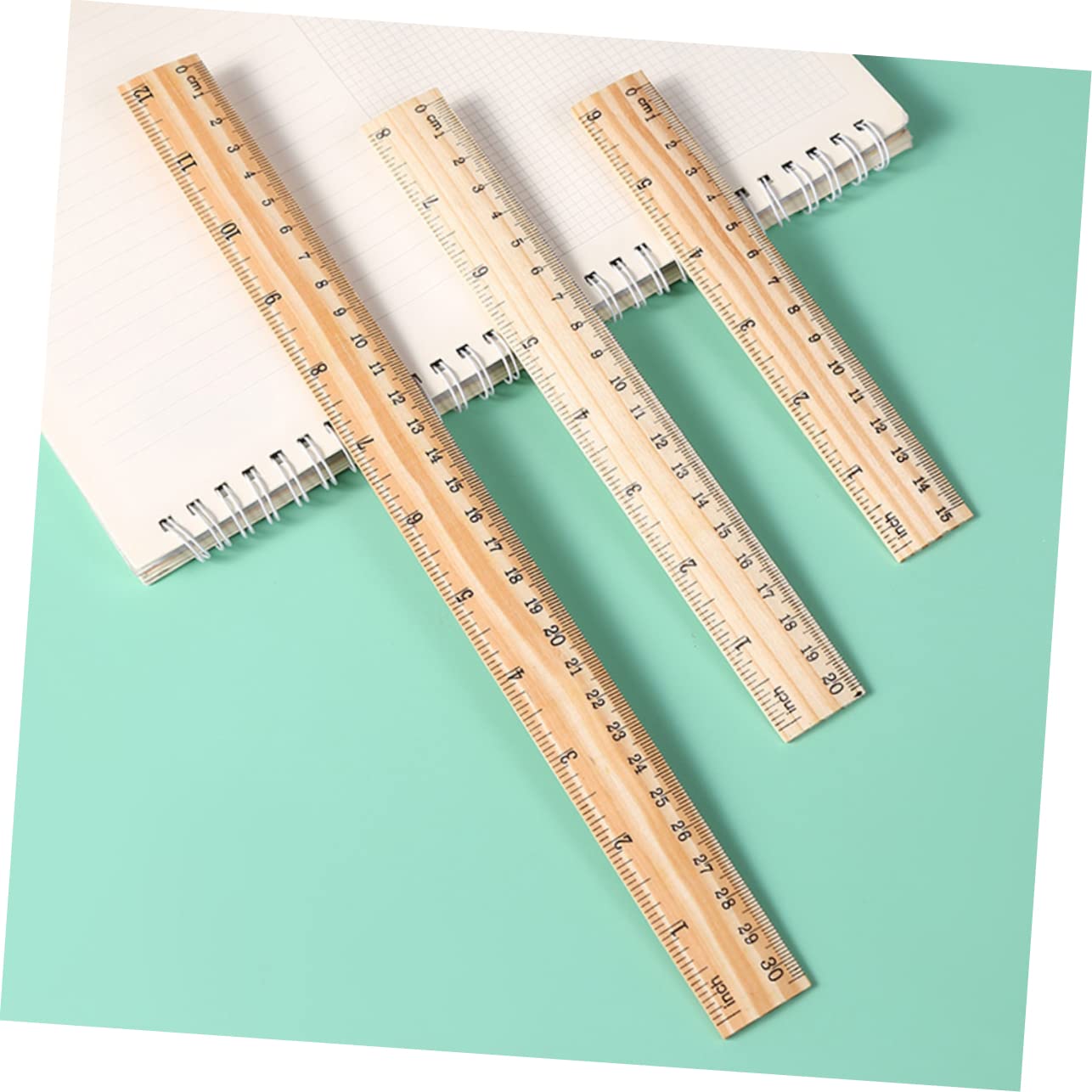 Lurrose Lot De 5 Règles En Bois Règle De Mesure Pour Étudiants Outils Dapprentissage Des Mathématiques Règle Pliante 12 Pièces X 5
