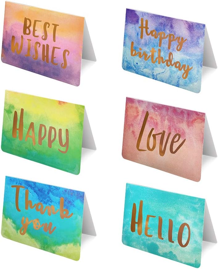 MECKILY 48 Pack All Occasion Greeting Cards - Blank Note Card,Includes Happy Birthday,Thank you,Happy,Love,Hello,Best Wishes- Bulk Box Set Variety Pack with Envelopes Included - 4 x 6 Inches