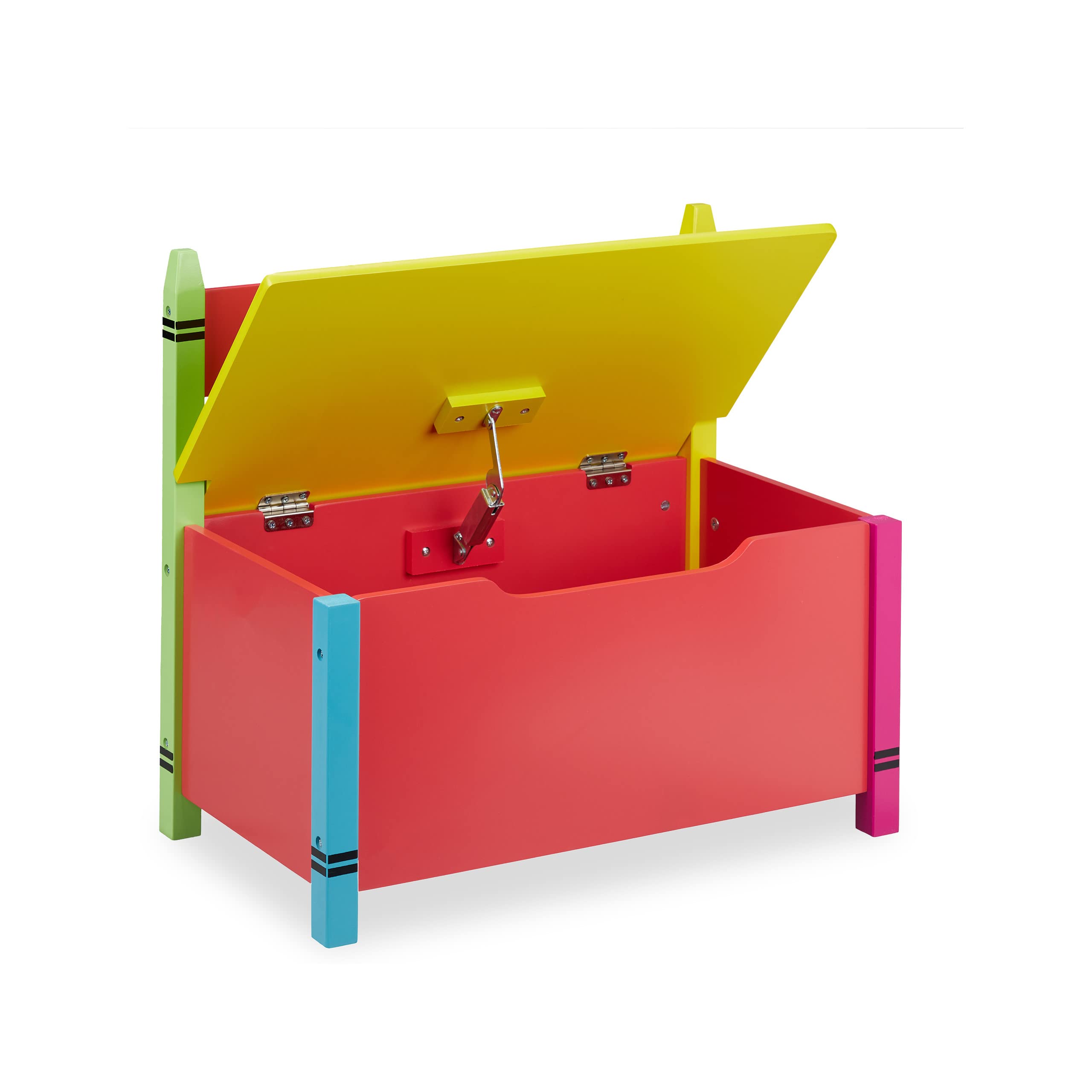 Relaxdays Panchetta con Cassapanca, Salvaspazio, con Coperchio, Cameretta Bambini, HLP 54,5x60x35 cm, MDF, Multicolore