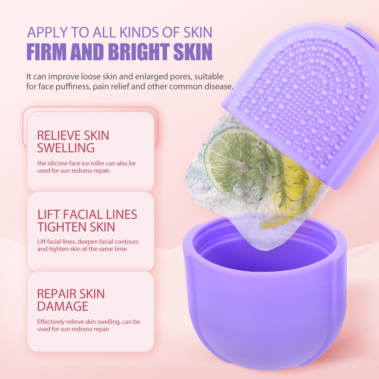 Baluue Face Ice Roller 5.11 Inch Skin Ice Roller Cooling Massage Tool for Eyes Reduction and Facial Care at Home or Travel