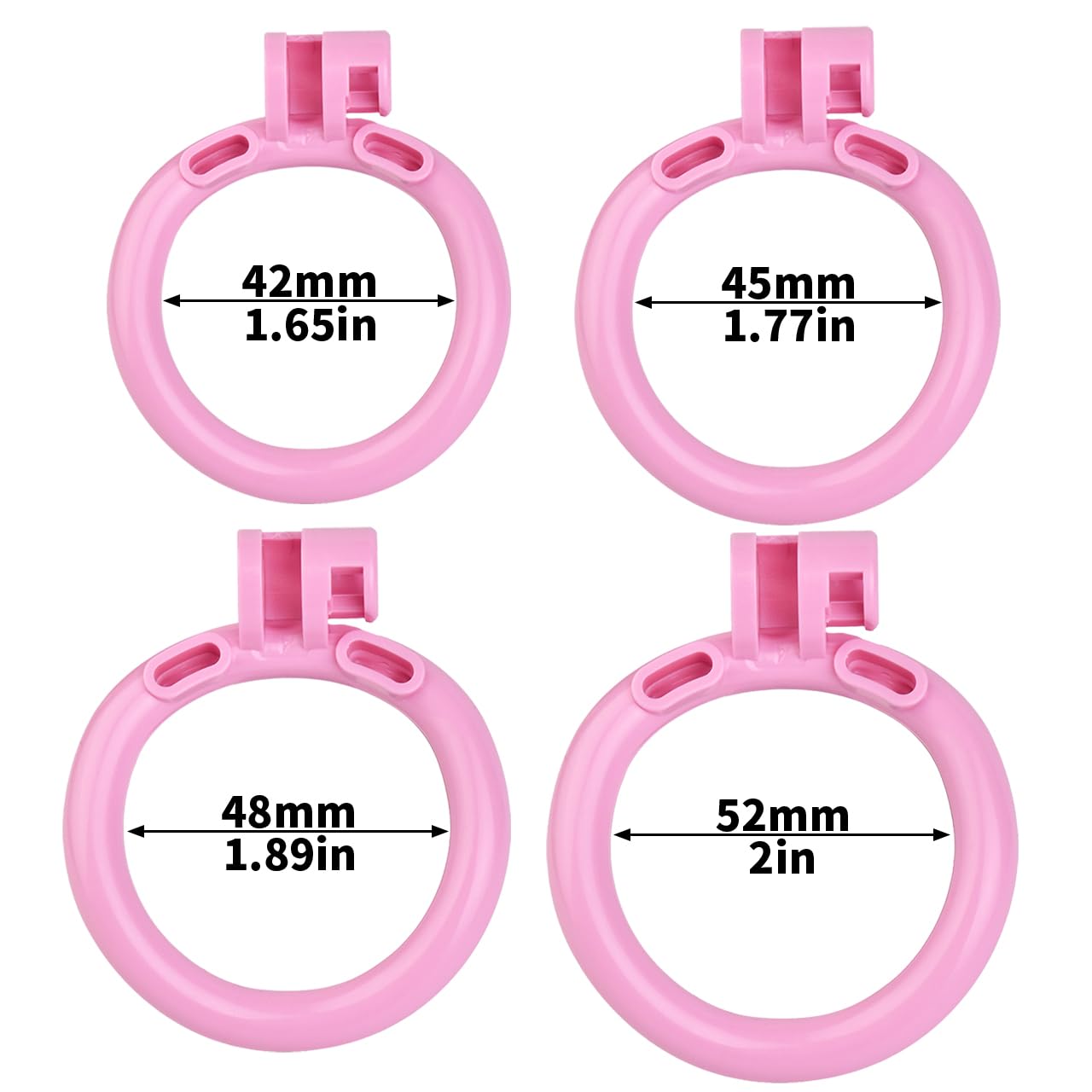 Flat Chastity Cage - Cock Cage, Male Chastity Devices with Urine Divertor, 2 Keys, and 4 Size Rings - Resin & Stainless Steel Pink Sissy BDSM Male Sex Toys (Pink, Original): wear Pink