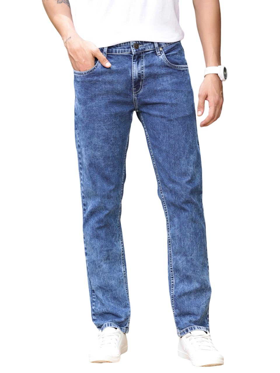 thomas scott Mens Mid Rise Clean Look Slim Fit Jeans-picture-29