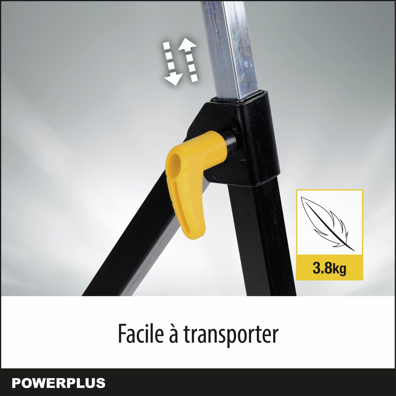 Powerplus Support pour Matériaux en Feuille POWX0700T - Tréteau Réglable et Extensible 485 x 430 mm de max. 60 kg - Hauteur de 680 mm - avec Rouleaux
