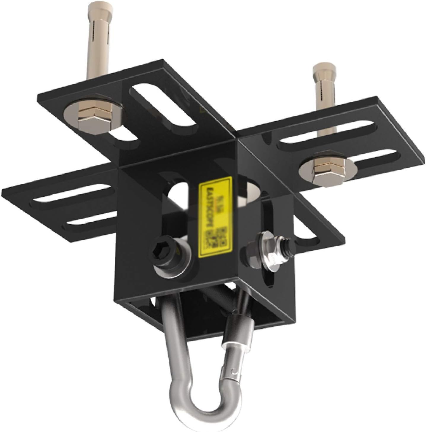 ZHANGQINGXIU Boxing Punch Bag Iron Ceiling Hook Mount Heavy Duty MMA Training Ceiling Hanger (Color : Black, Size : 22x7.5cm)