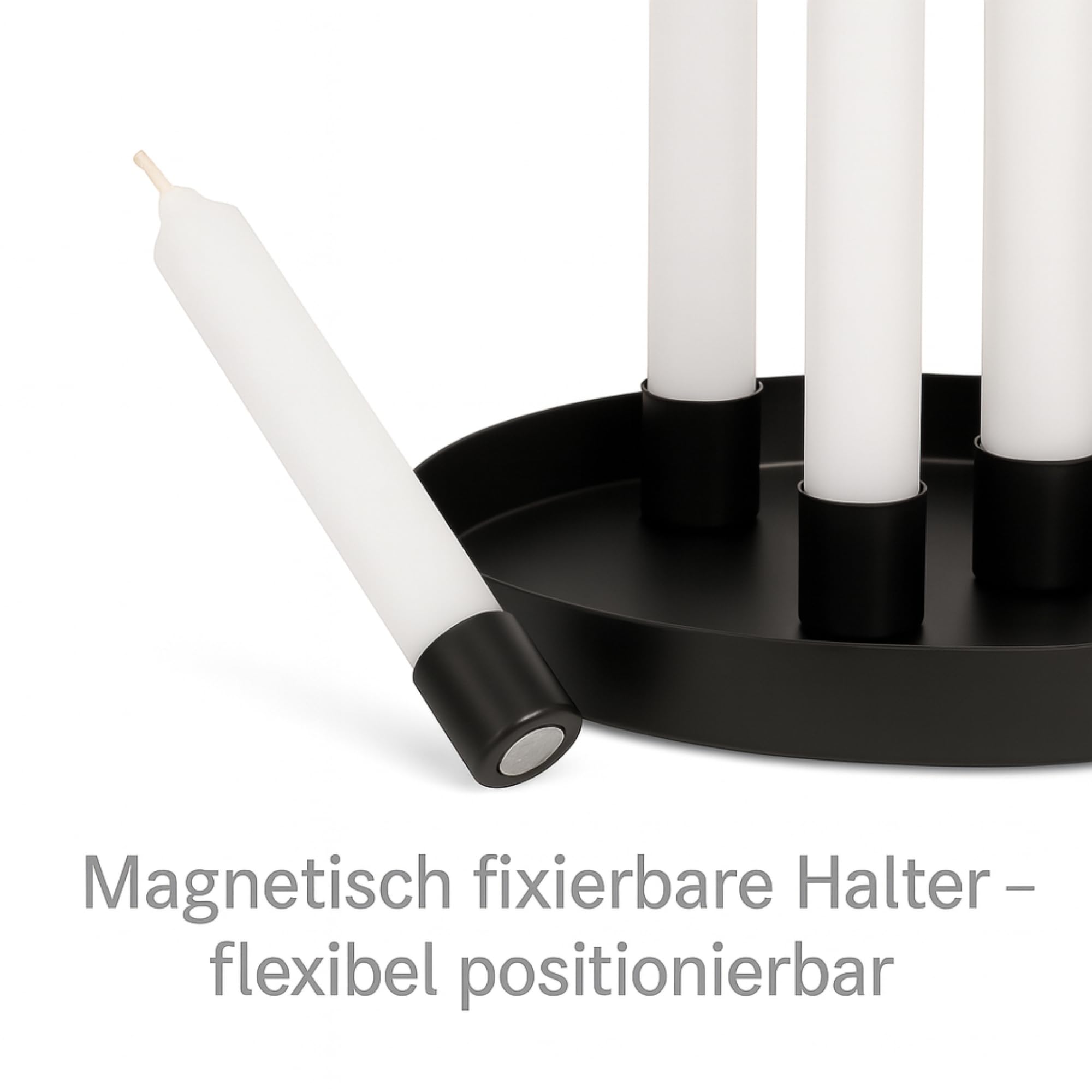 Magnetisch Kaarsenbakje Voor Taps Toelopende Kaarsen 25 Cm Ronde Metalen Kandelaar Met 4 Magnetische Houders Feestelijke Adventskaars Stand Good