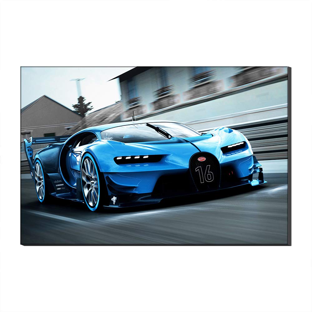 Peinture Mur de Toile Bugatti Art Moderne Cadre 40x60cm