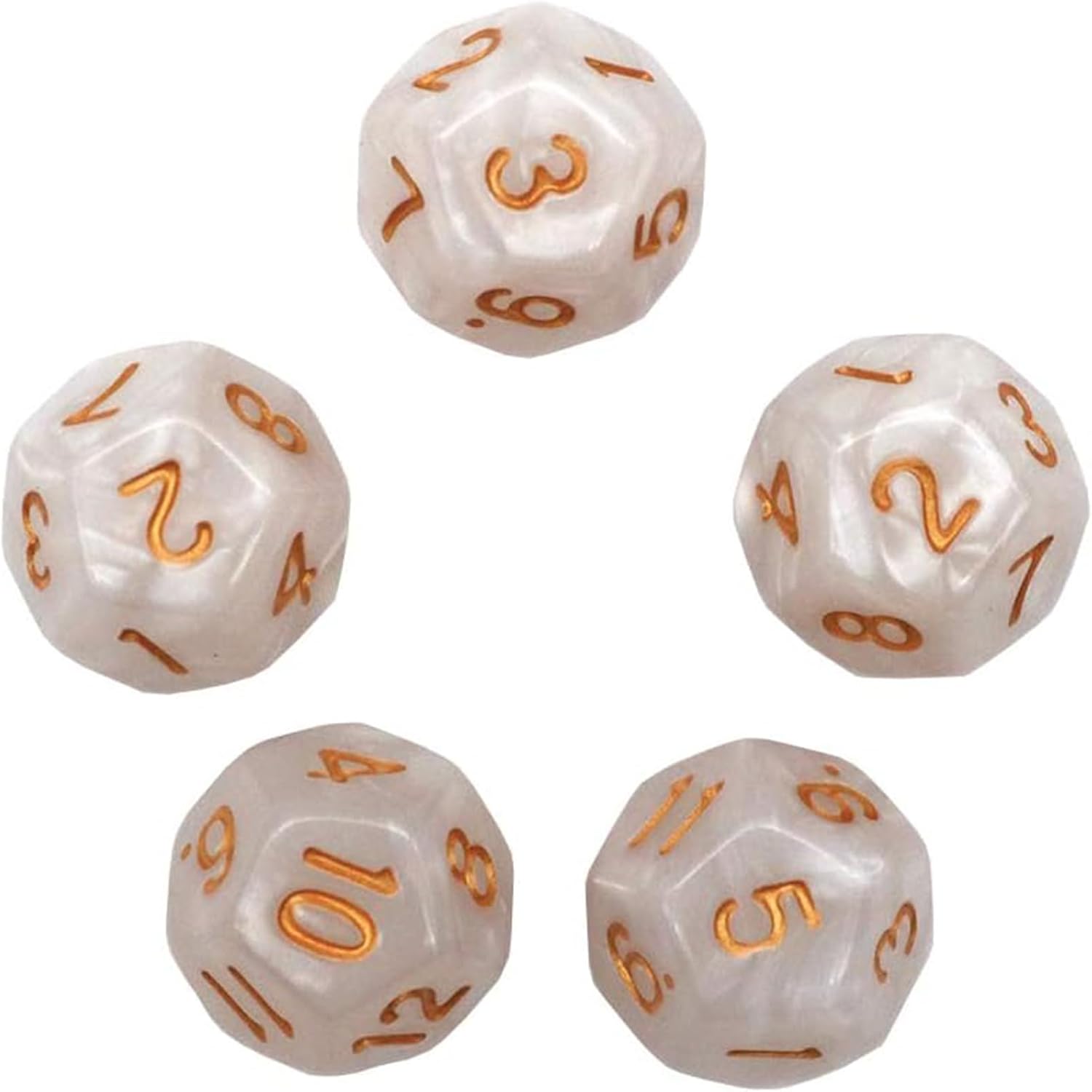 ‌Jussming Multi-Color 12-Sided Dice Set of 40, 18mm Acrylic Polyhedral Dice in 8 Vibrant Colors for Role-Playing Games RPG, DND, Math Learning and Board Games‌