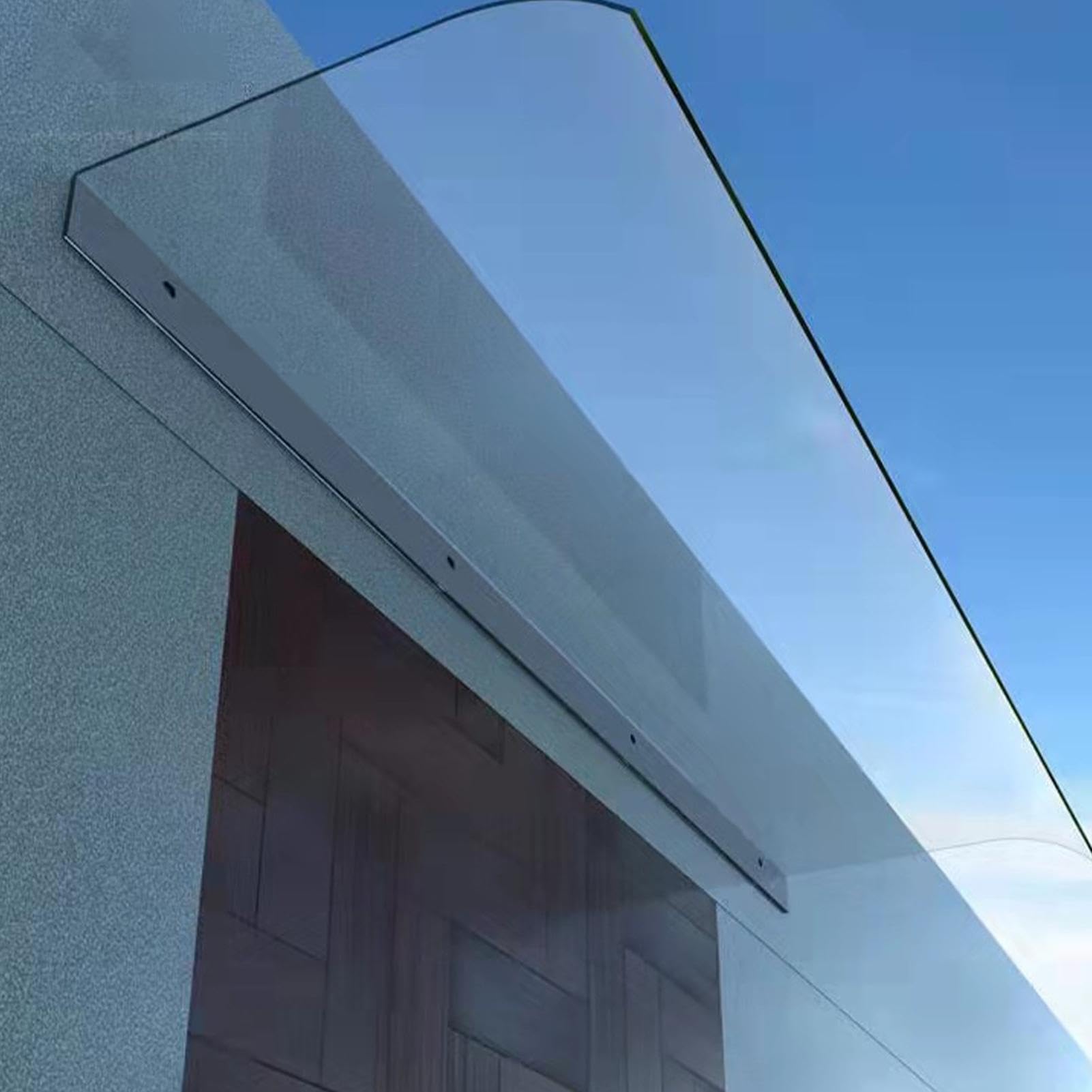 Marquesina Puerta Principal - Alero Exterior | Cubierta Opaca De Policarbonato | 40x40cm, Protección Lluvia Nieve Rayos UV, Fijación Mural Para Ventanas, Patios, Terrazas, Jardines, Instalación