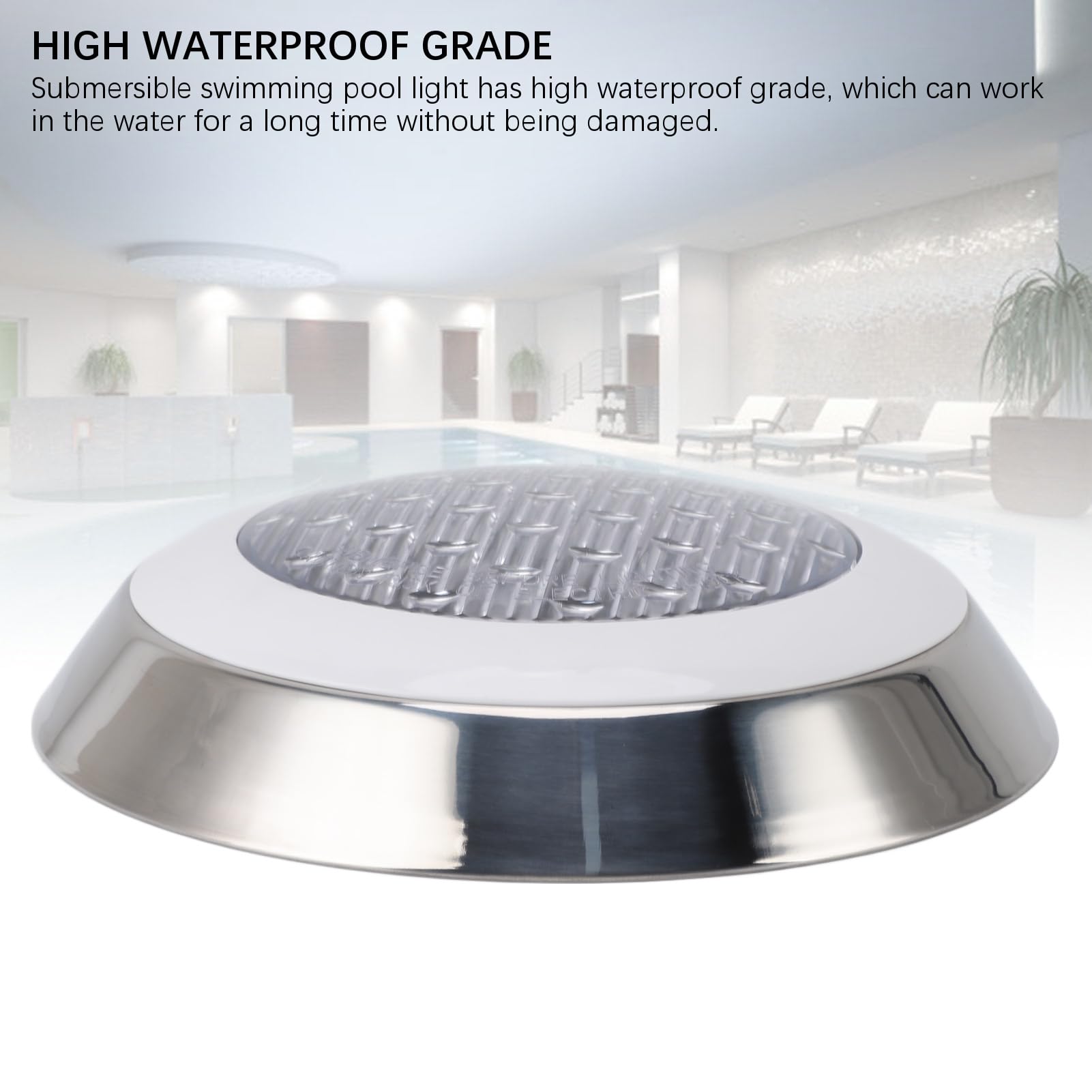 Ejoyous Tauchbare Poolleuchte, ABS-Unterwasser-Poolleuchten, 24 V, warmweiß, 3000 K, wasserdichte LED für Pool, Teich, Bad, Spa, Dekorative Beleuchtung (12W)