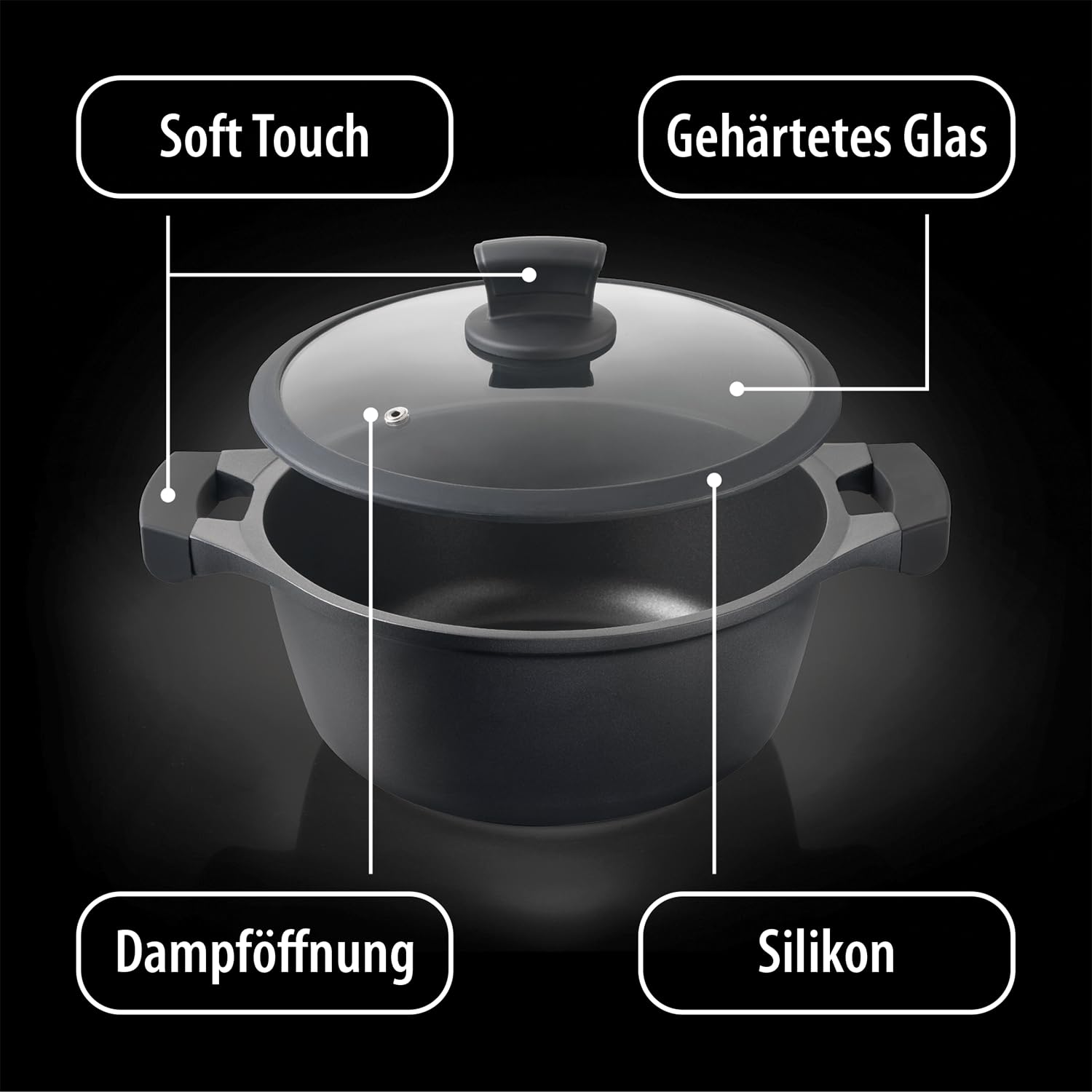 Metaltex XPERT-Cacerola Alta Aluminio Fundido, 26 cm, Antiadherente ILAG 3 Capas, Full Induction válido para Todo Tipo de cocinas, 5.3 litros