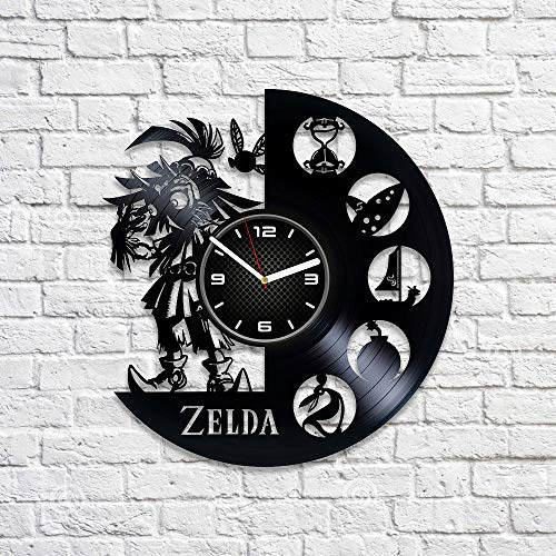 Kovides Legend Of Zelda Clock Zelda Vinyl Record Wall Clock The Zelda Gift For Gamer Zelda Vinyl Clock Gift Legend Of Zelda Wall Clock Large Modern Birthday Gift For Man #TOP1