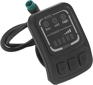 Pantalla LED para Bicicleta eléctrica, Scooters Pantalla LCD G20 de 22,2mm Resistente a la Lluvia Panel de Control Cuentakilómetros Multifuncional Velocímetro Pantalla de Repuesto para E Bicicleta