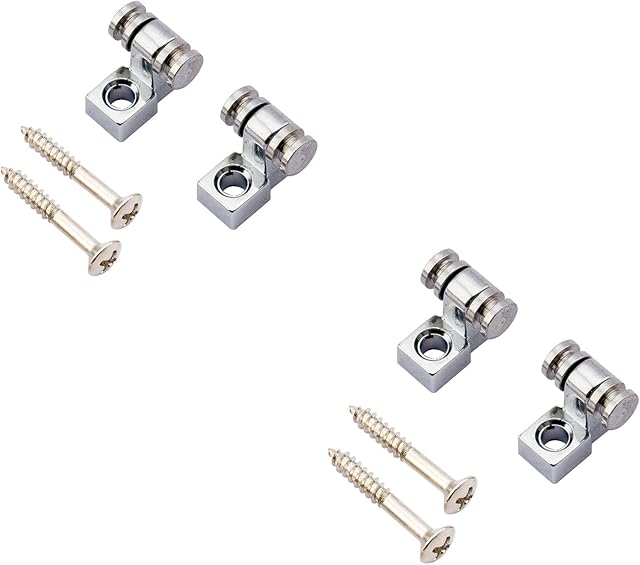 Musiclily Rolki Docisk Strun Roller String Guides do Gitary Elektrycznej Fender Stratocaster lub Telecaster, Chrom (4 szt.)