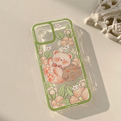 Miniatura 5 de Compatible con iPhone 14 Pro Max (6.7 pulgadas)  Funda de silicona TPU Retro Garden Bears para iPhone 14 Pro Max  Funda protectora suave y suave a
