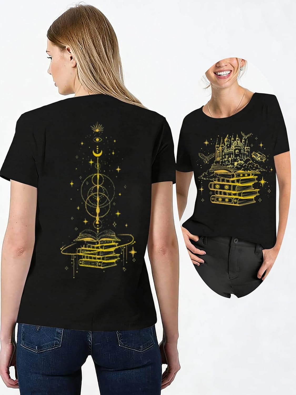 Magical Shirts for Women Book Magic Graphic T-Shirts Magic School Shirt Flourish and Blotts Shirts Wizard Costume Tops - Image 7