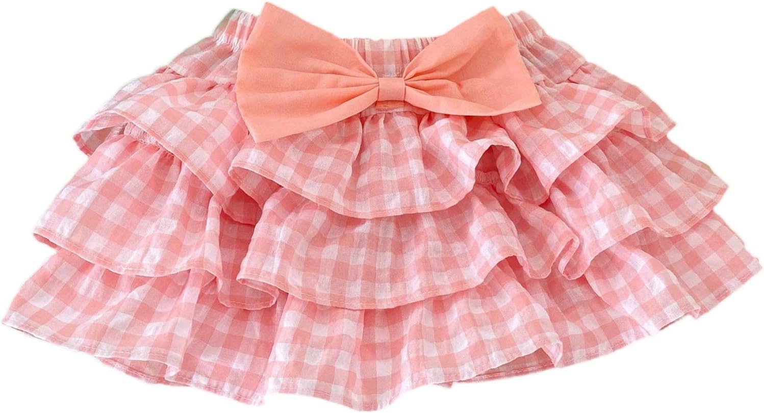 Newborn Infant Baby Girls Spring Summer Plaid Bow Tie Skirts Tulle Tutu Skirts Dress Up Games for Girls