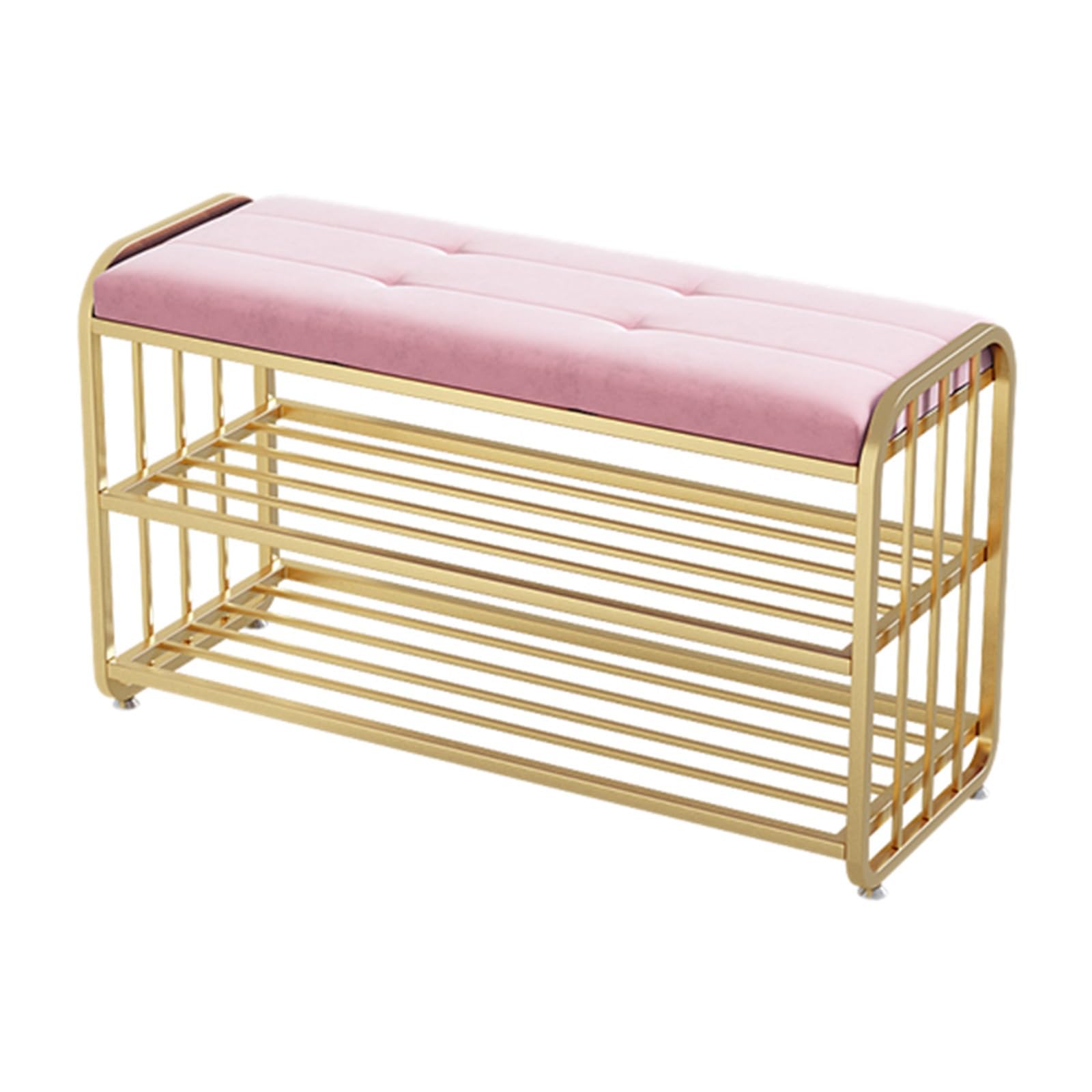 Banc long de style européen pour entrée rose au design peu encombrant
