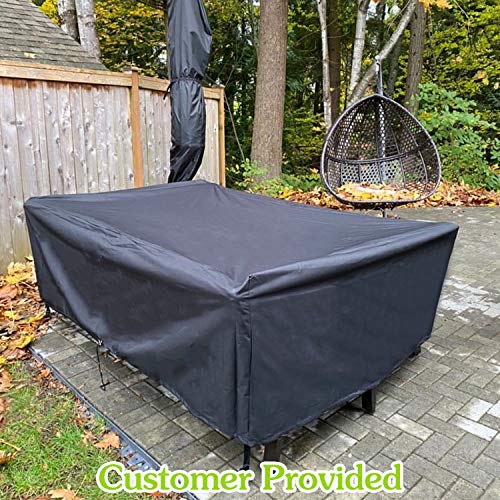 Gardrit Upgraded Patio Furniture Covers, 100% Waterproof Rectangular Patio Table Cover, 90" L X 56" W X 27.5" H 600D Tear-Resistant Sofa, Table And Chair Outdoor Furniture Set Covers #TOP6