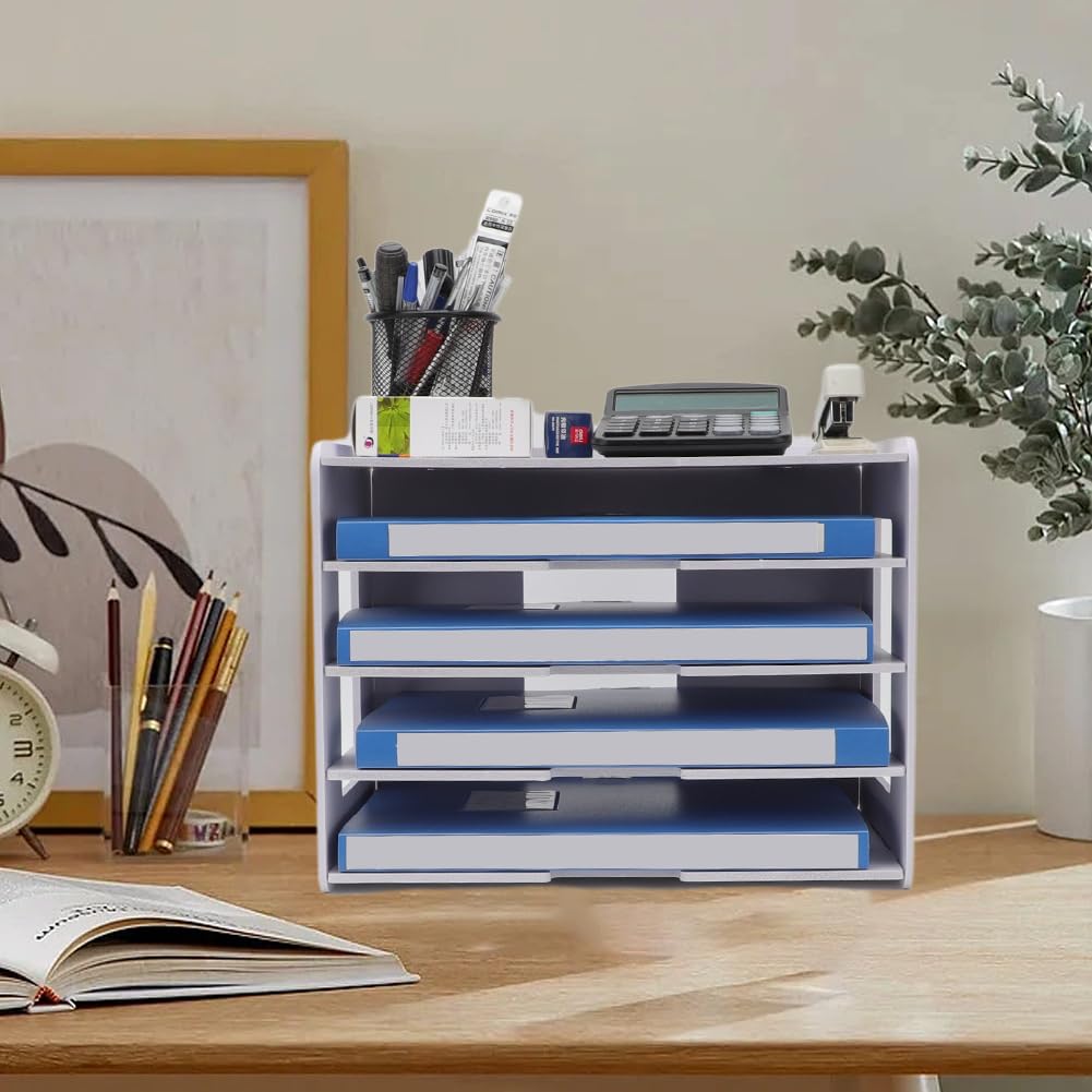 Gohytal Office File Tray, Letter Tray Organiser, A4 Paper Organisers Desk Tidy Organiser - Image 2