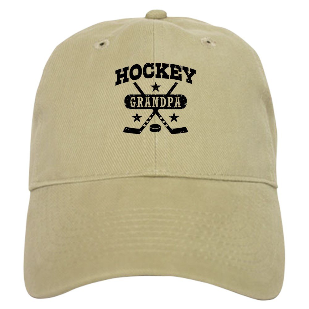 CafePress Hockey Grandpa Cap Unique Adjustable Baseball Hat Khaki