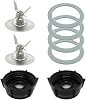 2 Paquete de Repuestos para Licuadora Cuchilla Trituradora de Hielo con 2 Tapas de Base de Jarra y 4 Anillos de Sello de Goma para Oster Osterizer Partes de Cuchilla 1