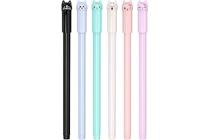 6 Pack Caterpillar Gel Pens, Colorful Kawaii Ballpoint Pens