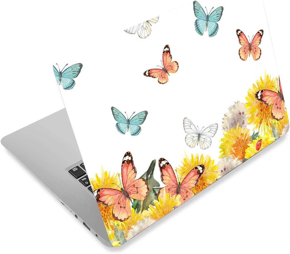 Laptop Skin Sticker Decal,12" 13" 13.3" 14" 15" 15.4" 15.6" Laptop Skin Sticker Protector Cover for Toshiba Hp Samsung Dell Apple Acer Leonovo Sony Asus Laptop Notebook (Pink Butterflies & Flowers) : Electronics