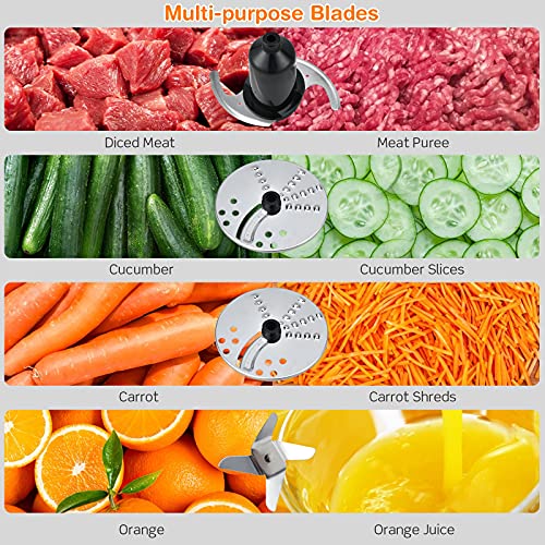 Costway Food Processor & Blender, 500W Professional Food Chopper With 3 Blades, 3-Speed Adjustment, Dual Safety Lock Design, Large Capacity Bowls, For Crushing, Slicing, Shredding, Juicing #TOP5